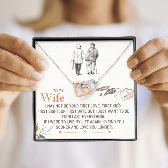 To My Wife - First Kiss - Forever Linked Hearts Gift Set - SSW25 Jewelry ShineOn Fulfillment