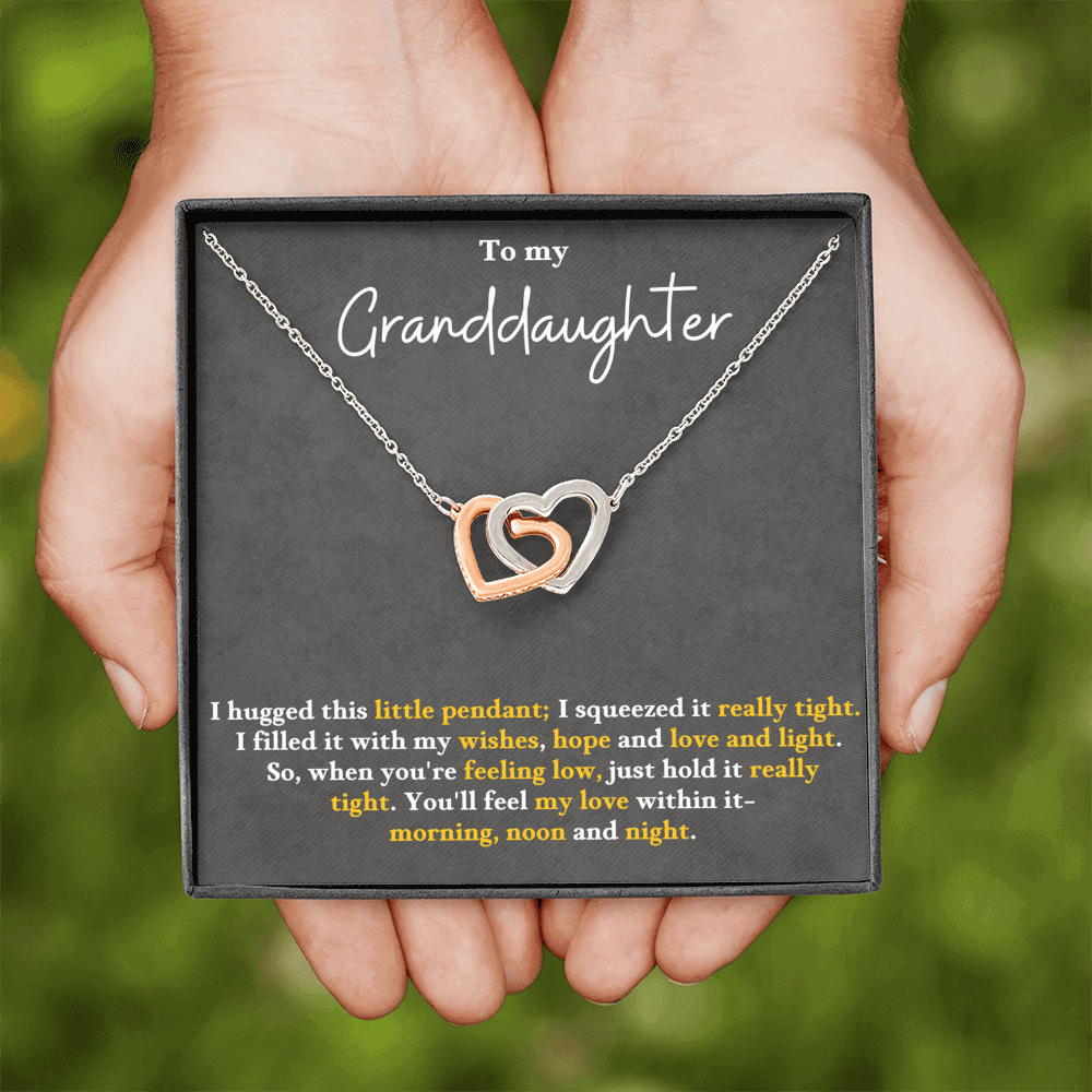 Granddaughter Necklace Gift - Interlocked Hearts from Grandparents