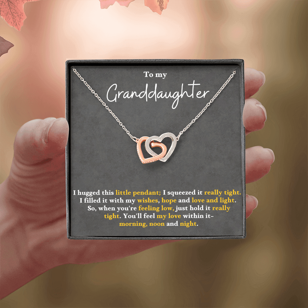 Granddaughter Necklace Gift - Interlocked Hearts from Grandparents