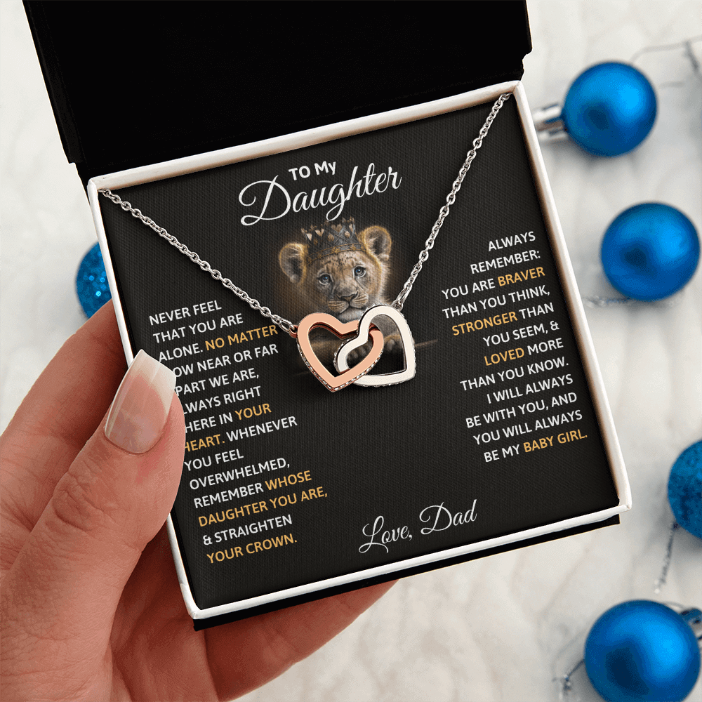 Luxury soulmate connection jewelry parents to daughter keepsake in a gift box with heartfelt message.