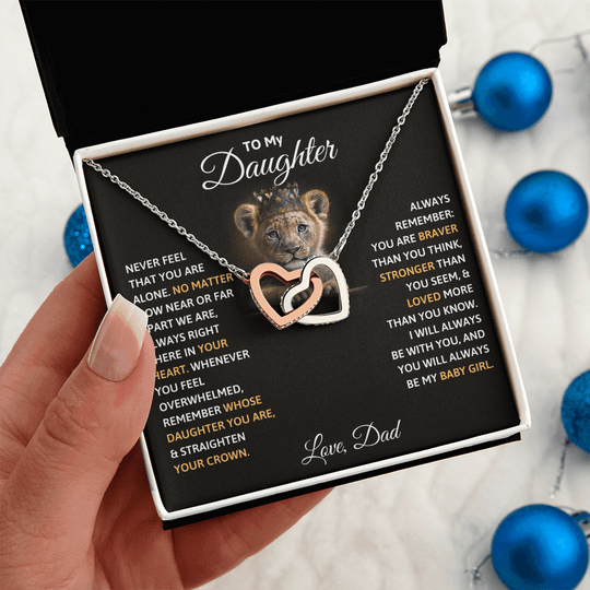 Luxury soulmate connection jewelry parents to daughter keepsake in a gift box with heartfelt message.
