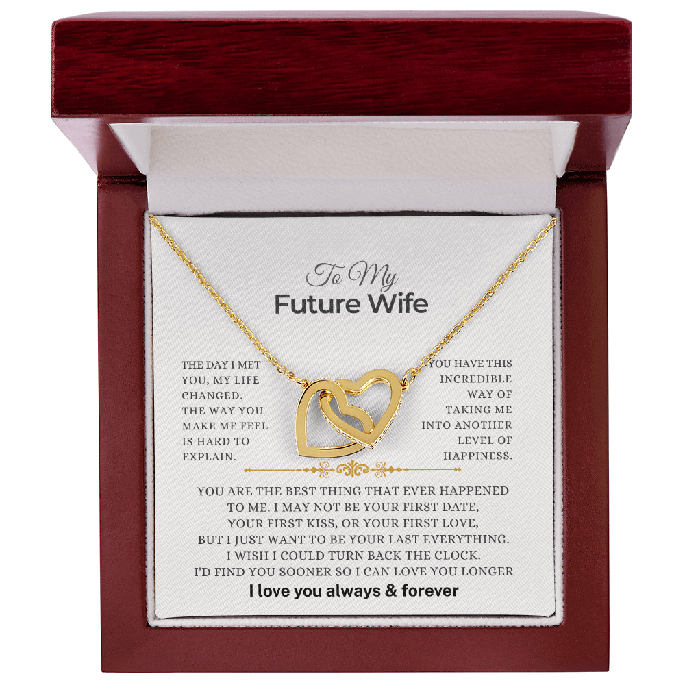 To My Future Wife - Forever Love Gift Set - SS5014V2 Jewelry ShineOn Fulfillment 18K Yellow Gold Finish Luxury Box
