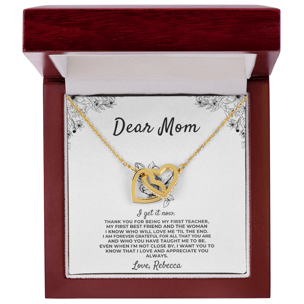 Dear Mom - I Get It Now - Personalized Sign Off - Gift Set - SS419 Jewelry ShineOn Fulfillment 18K Yellow Gold Finish Luxury Box