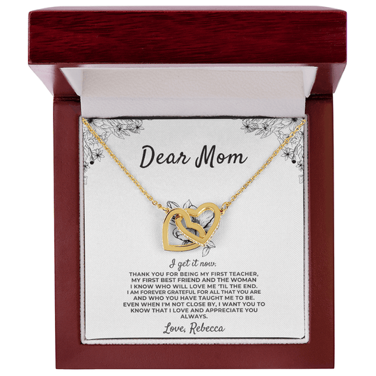 Dear Mom - I Get It Now - Personalized Sign Off - Gift Set - SS419 Jewelry ShineOn Fulfillment 18K Yellow Gold Finish Luxury Box
