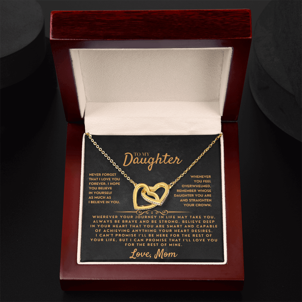 To My Daughter "Straighten Your Crown" Keepsake Necklace, meaningful daughter graduation holiday or birthday gift in a gift box.