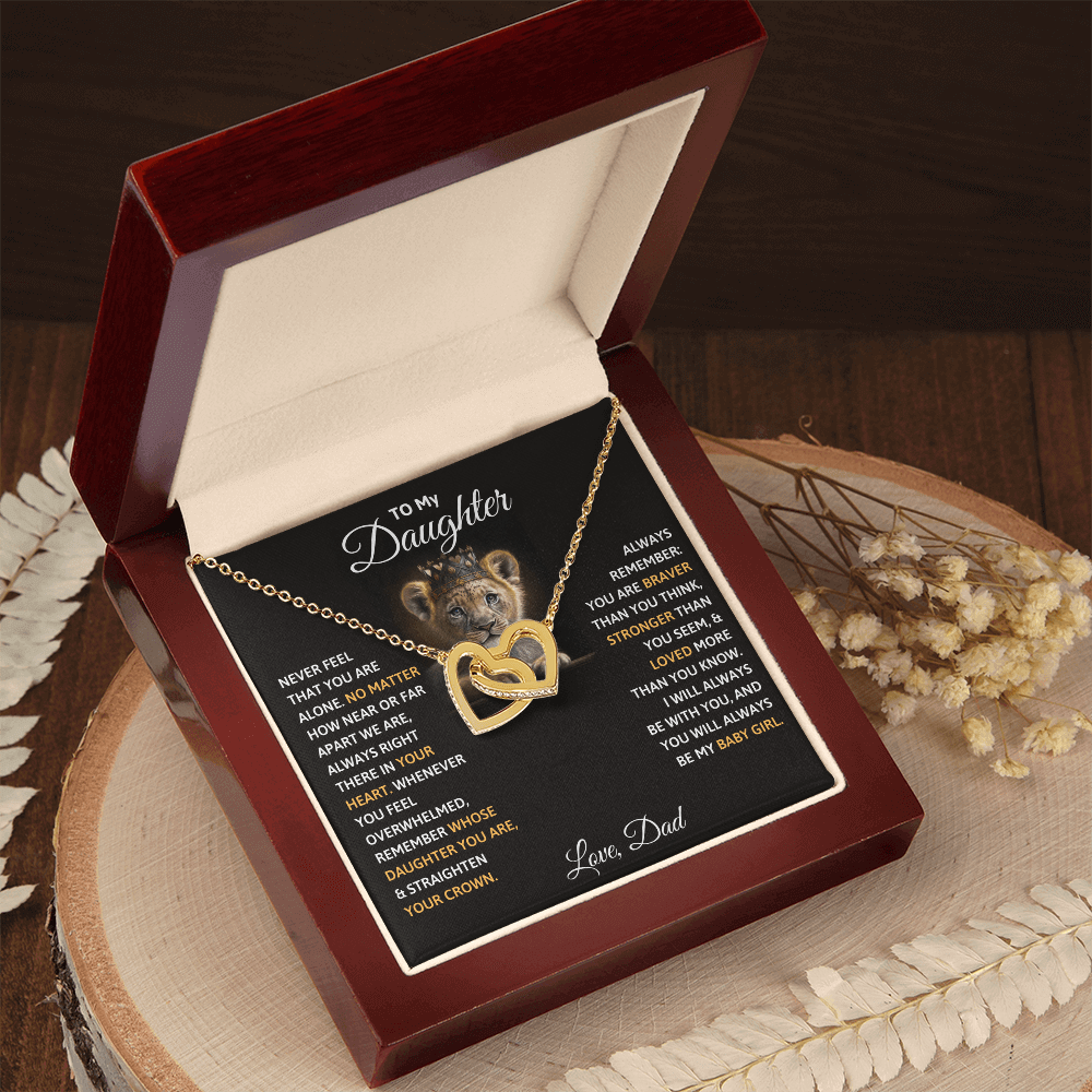 Luxury soulmate connection jewelry parents to daughter keepsake in a gift box with heartfelt message.