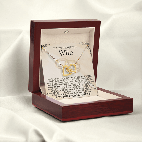 To My Beautiful Wife - Forever Linked Hearts Gift Set - SSW19W1 Jewelry ShineOn Fulfillment