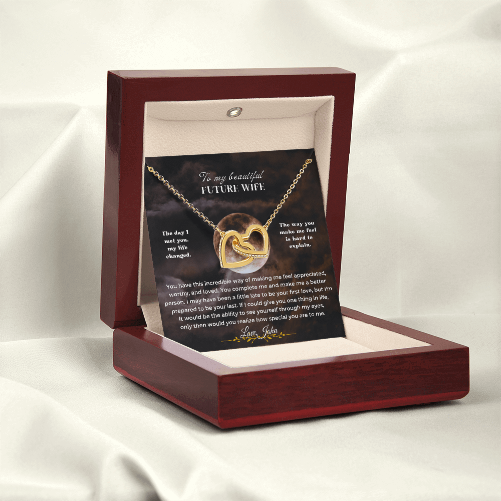 To My Beautiful Future Wife interlocking loops keepsake, a meaningful proposal or unexpected surprise gift for future wife.