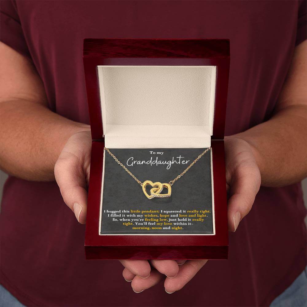 Granddaughter Necklace Gift - Interlocked Hearts from Grandparents