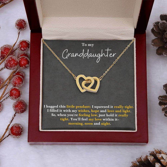 Granddaughter Necklace Gift - Interlocked Hearts from Grandparents