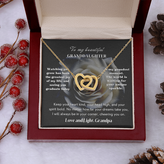 Granddaughter Graduation 2026:  Hearts  Necklace | Midnight Bloom IVG2