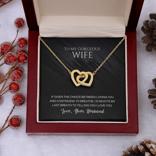 To My Wife - Last Breath - Forever Linked Hearts Gift Set - SSW26 Jewelry ShineOn Fulfillment