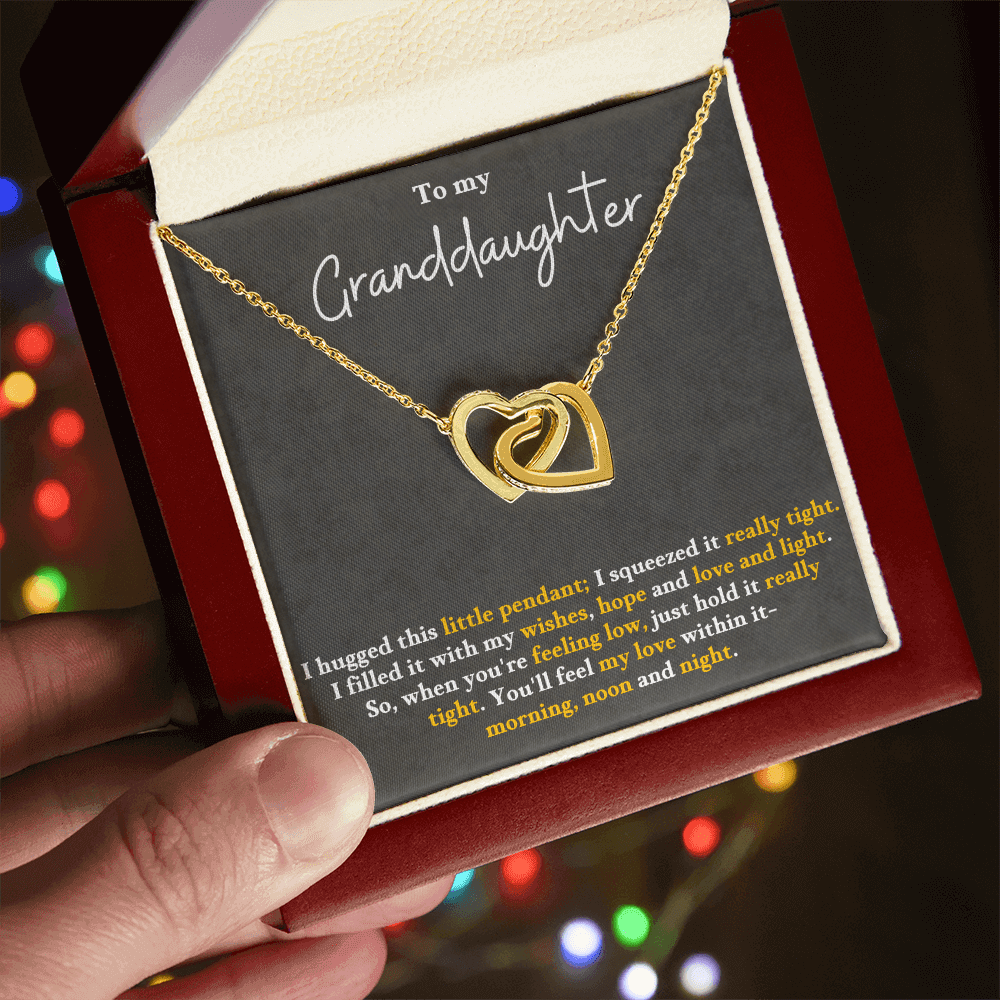 Granddaughter Necklace Gift - Interlocked Hearts from Grandparents