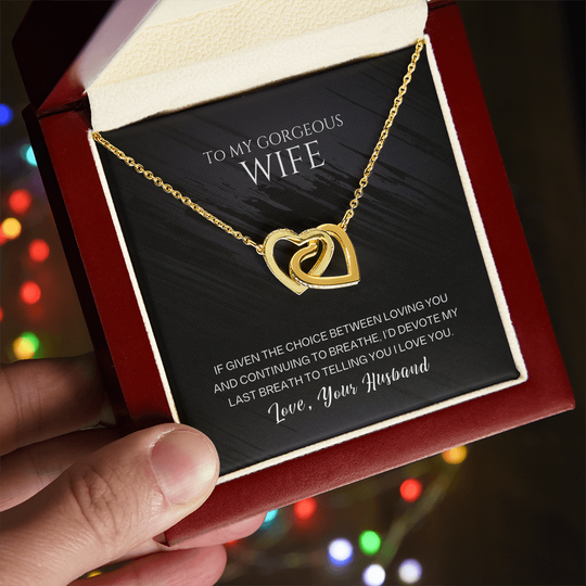 To My Wife - Last Breath - Forever Linked Hearts Gift Set - SSW26 Jewelry ShineOn Fulfillment