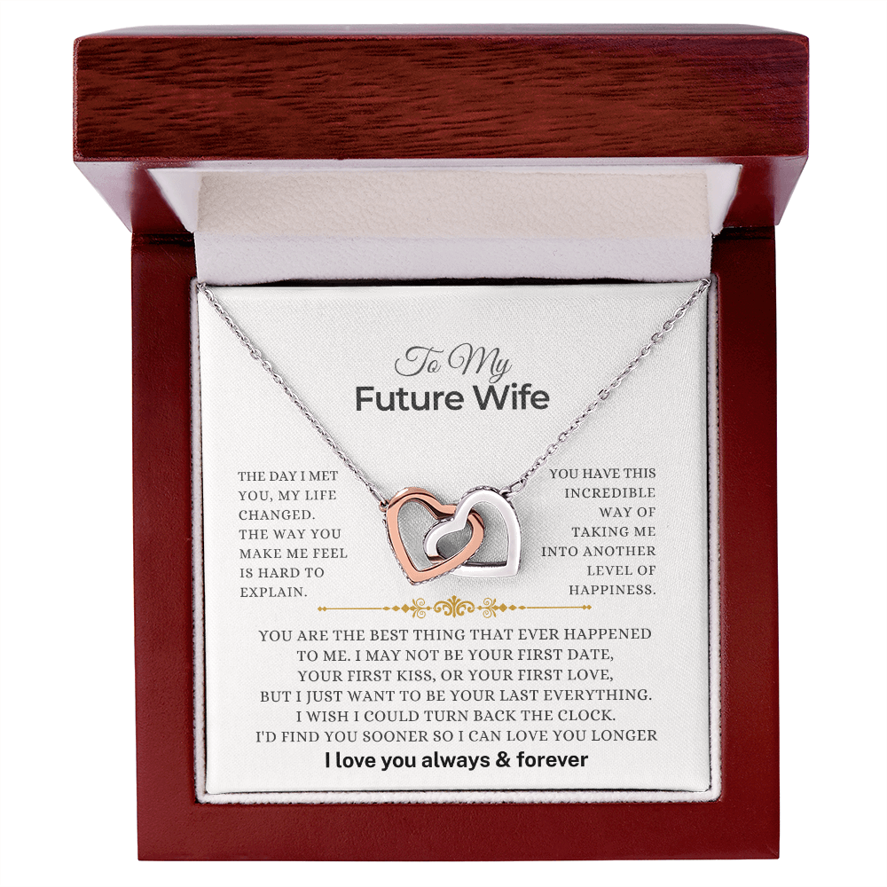 To My Future Wife - Forever Love Gift Set - SS5014V2 Jewelry ShineOn Fulfillment 14k White Gold Finish Luxury Box