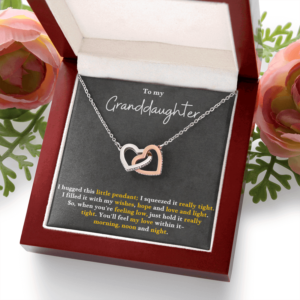 Granddaughter Necklace Gift - Interlocked Hearts from Grandparents