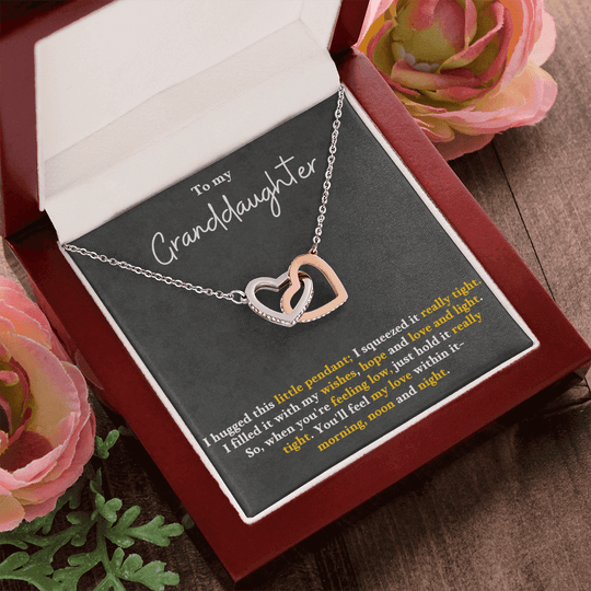 Granddaughter Necklace Gift - Interlocked Hearts from Grandparents