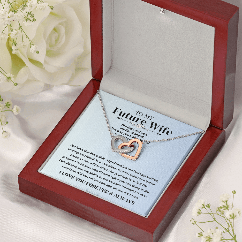 To My Future Wife necklace in gift box, a meaningful proposal or unexpected surprise gift for future wife.