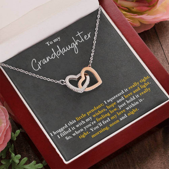 Granddaughter Necklace Gift - Interlocked Hearts from Grandparents
