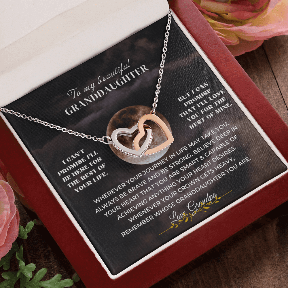 To My Beautiful Granddaughter heartfelt necklace gift, meaningful milestone graduation or birthday gift for granddaughter.