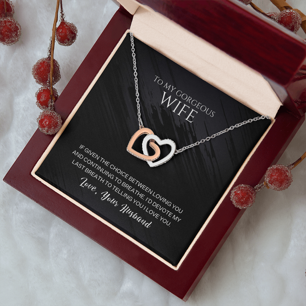To My Wife - Last Breath - Forever Linked Hearts Gift Set - SSW26 Jewelry ShineOn Fulfillment