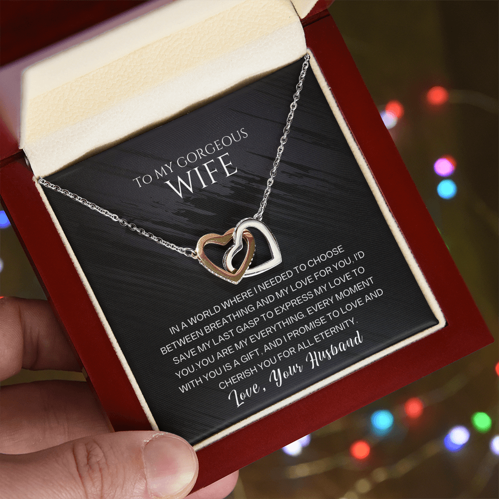 To My Gorgeous Wife - Forever Linked Hearts Gift Set - SSW23 Jewelry ShineOn Fulfillment
