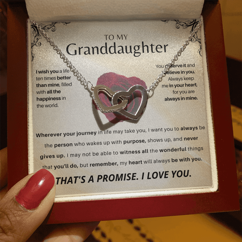 To My Granddaughter sentimental adult granddaughter keepsake necklace from USA in a gift box with heartfelt message.