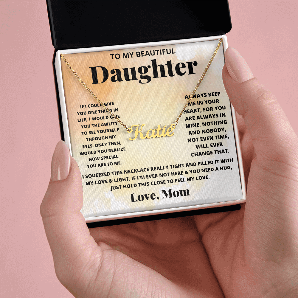 To My Daughter - Custom Name Neckle - SSD32 Jewelry ShineOn Fulfillment