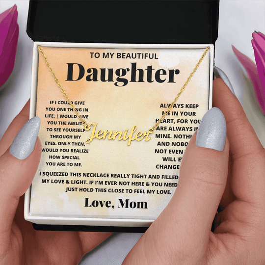 To My Daughter - Custom Name Neckle - SSD32 Jewelry ShineOn Fulfillment