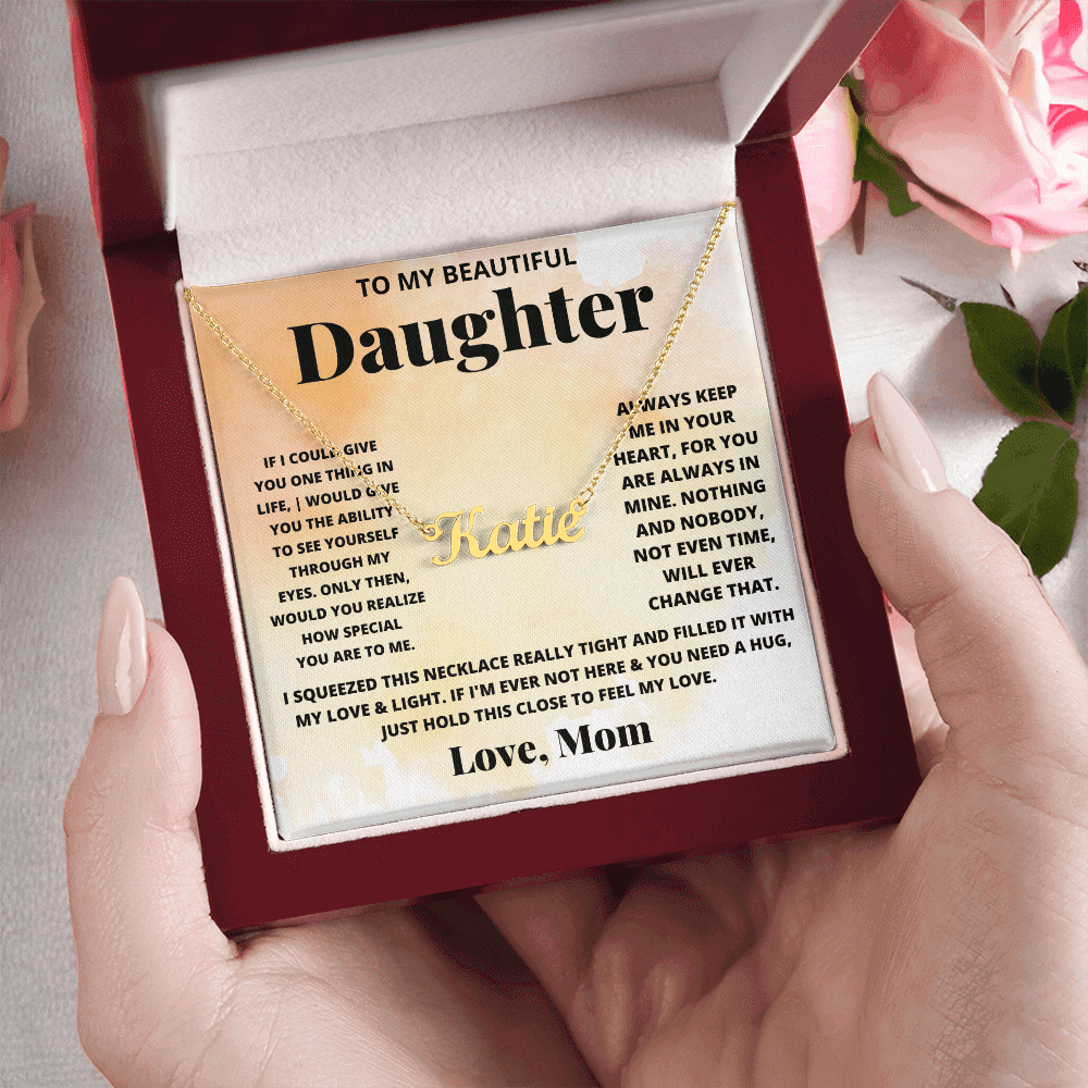 To My Daughter - Custom Name Neckle - SSD32 Jewelry ShineOn Fulfillment