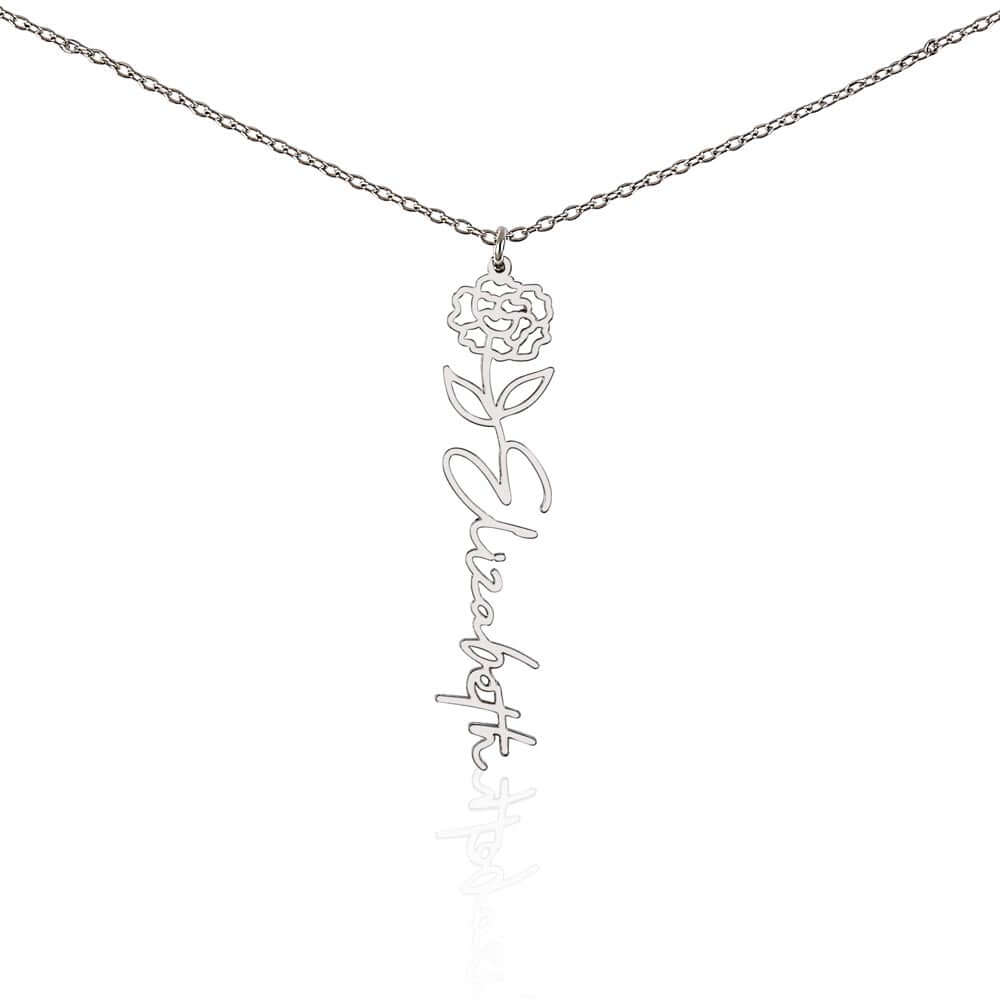 To My Lovely Daughter - Personalized Daughter Flower Name Necklace - SSD35 Jewelry ShineOn Fulfillment
