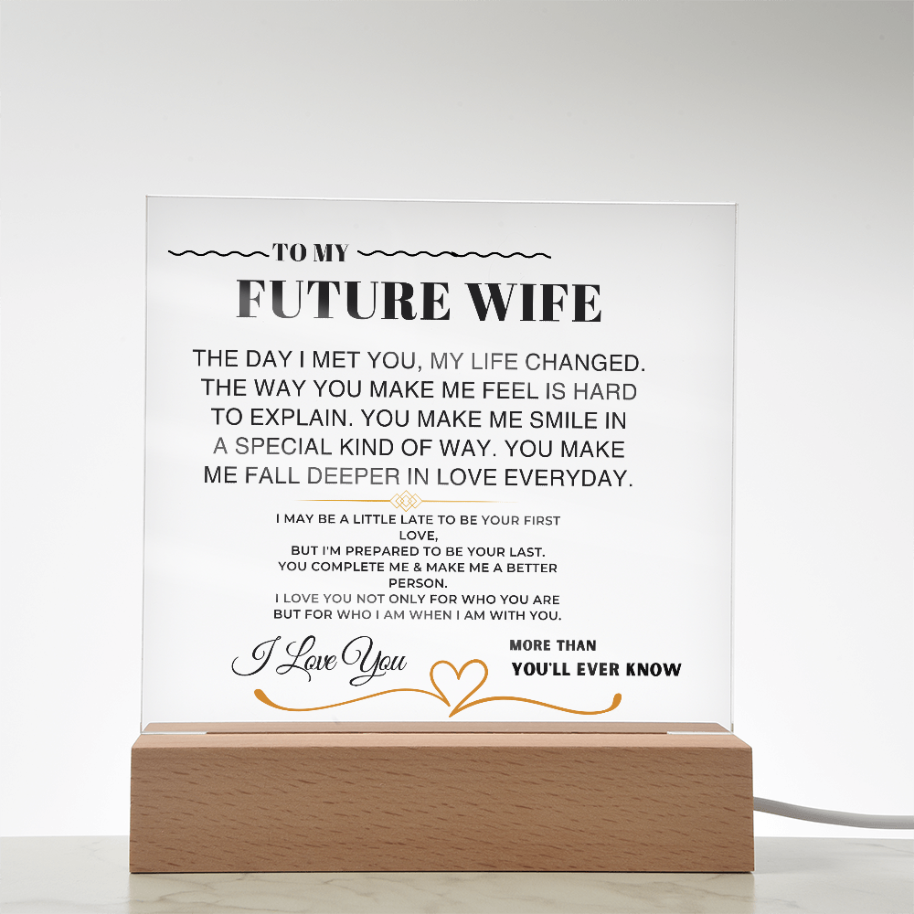 To My Future Wife "I Love You Forever & Always" Acrylic Plaque - AC10 Jewelry ShineOn Fulfillment