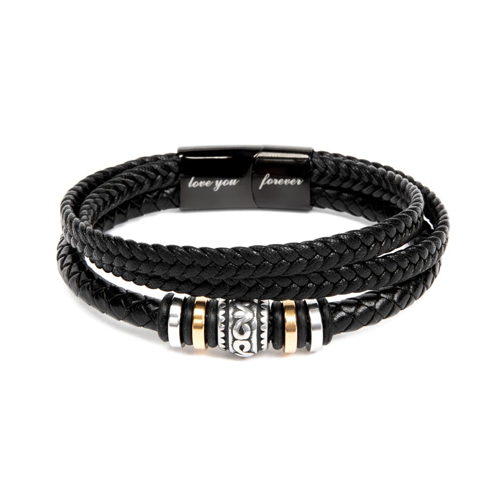 To My Grandson-In-Law "Special Delivery" Men's Braided Leather Bracelet