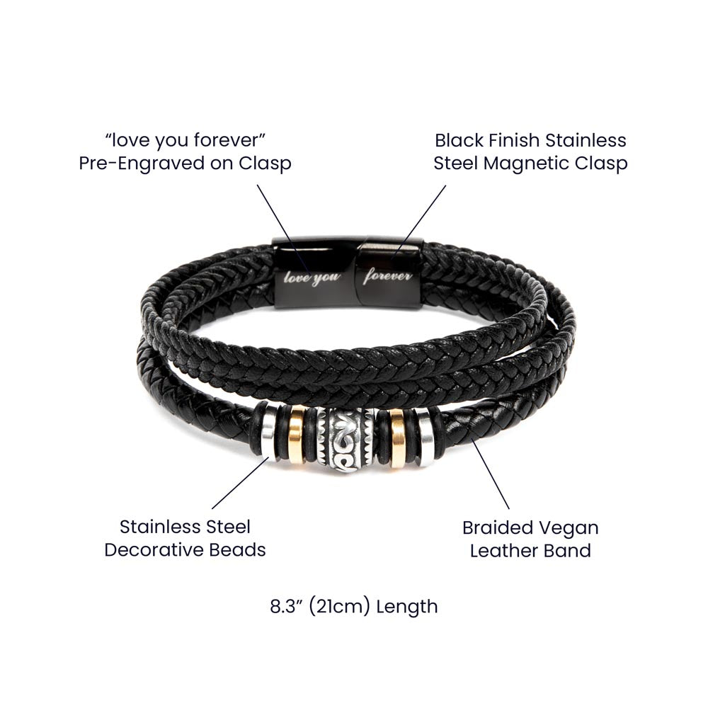 Dear Dad | From Daughter | Braided Bracelet - SS5088 Jewelry ShineOn Fulfillment