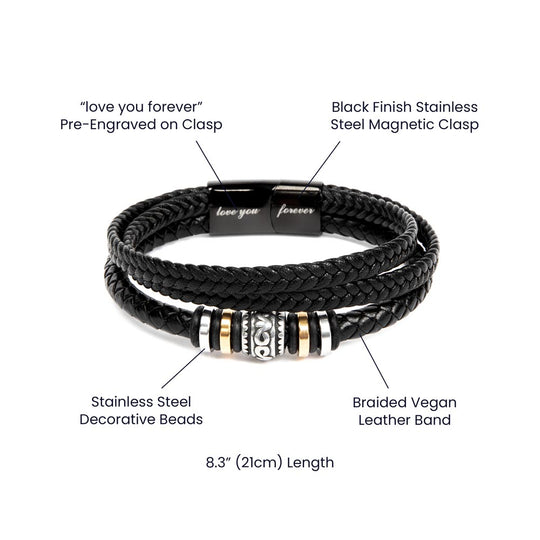 Dear Dad | From Daughter | Braided Bracelet - SS5088 Jewelry ShineOn Fulfillment