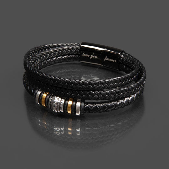 To My Son | Braided Leather Bracelet Gift Set - SS521 Jewelry ShineOn Fulfillment