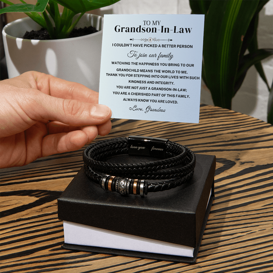 Welcome to the Family - Grandson-In-Law "Love You Forever" Bracelet Gift