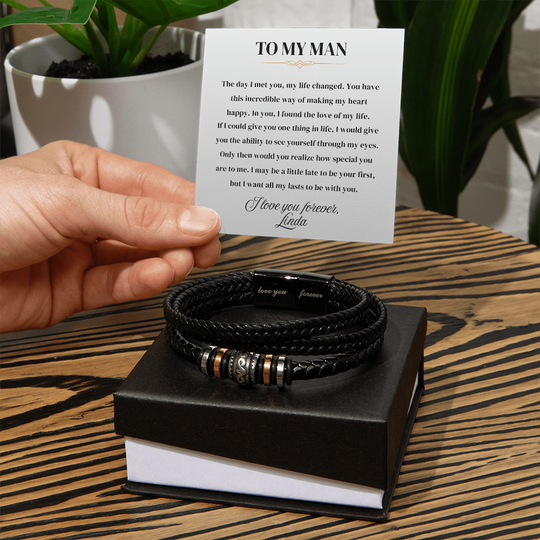 To My Man | Love You Forever | Braided Bracelet Gift Set - SSTMB1 Jewelry ShineOn Fulfillment