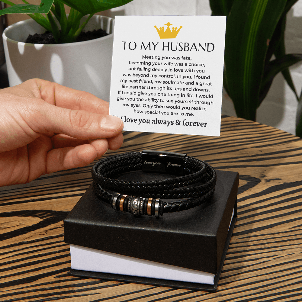 To My Husband | Love You Forever | Braided Bracelet Gift Set - SS581 Jewelry ShineOn Fulfillment