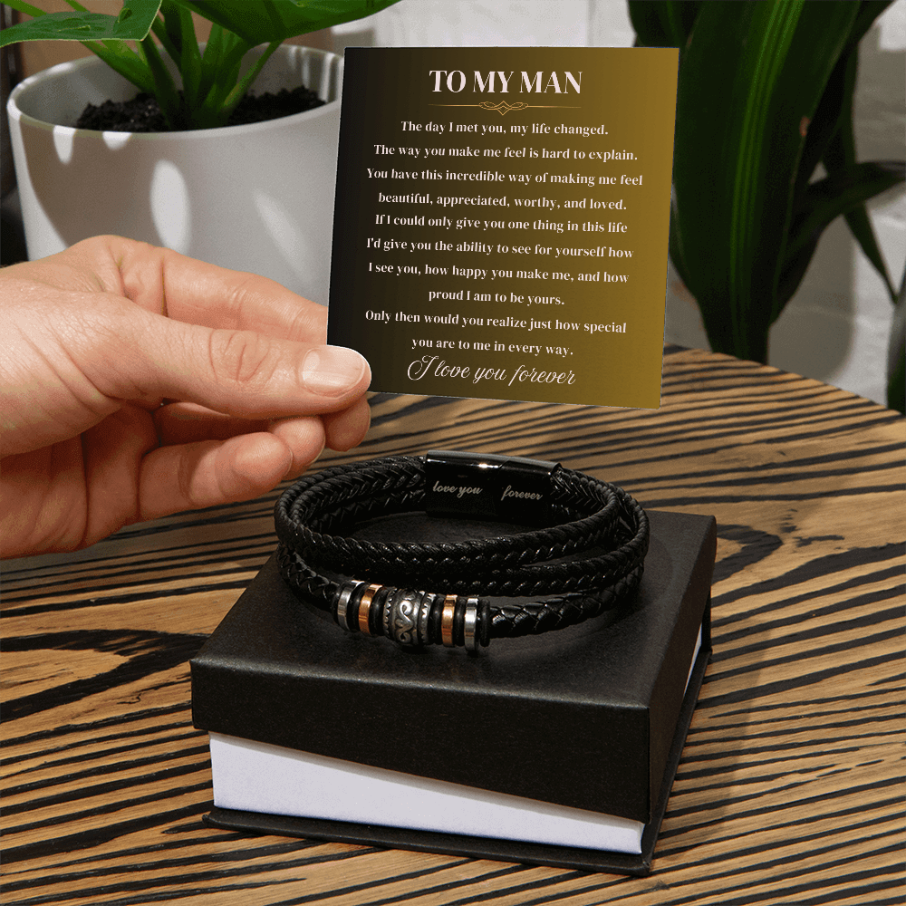 To My Man | Love You Forever | Braided Bracelet Gift Set - SSTMBW2 Jewelry ShineOn Fulfillment