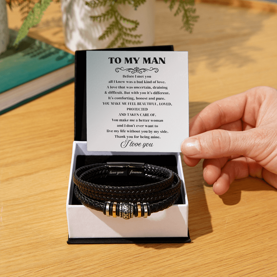 To My Man - I Love You Forever - Braided Bracelet Gift Set For Him - SSTMM9