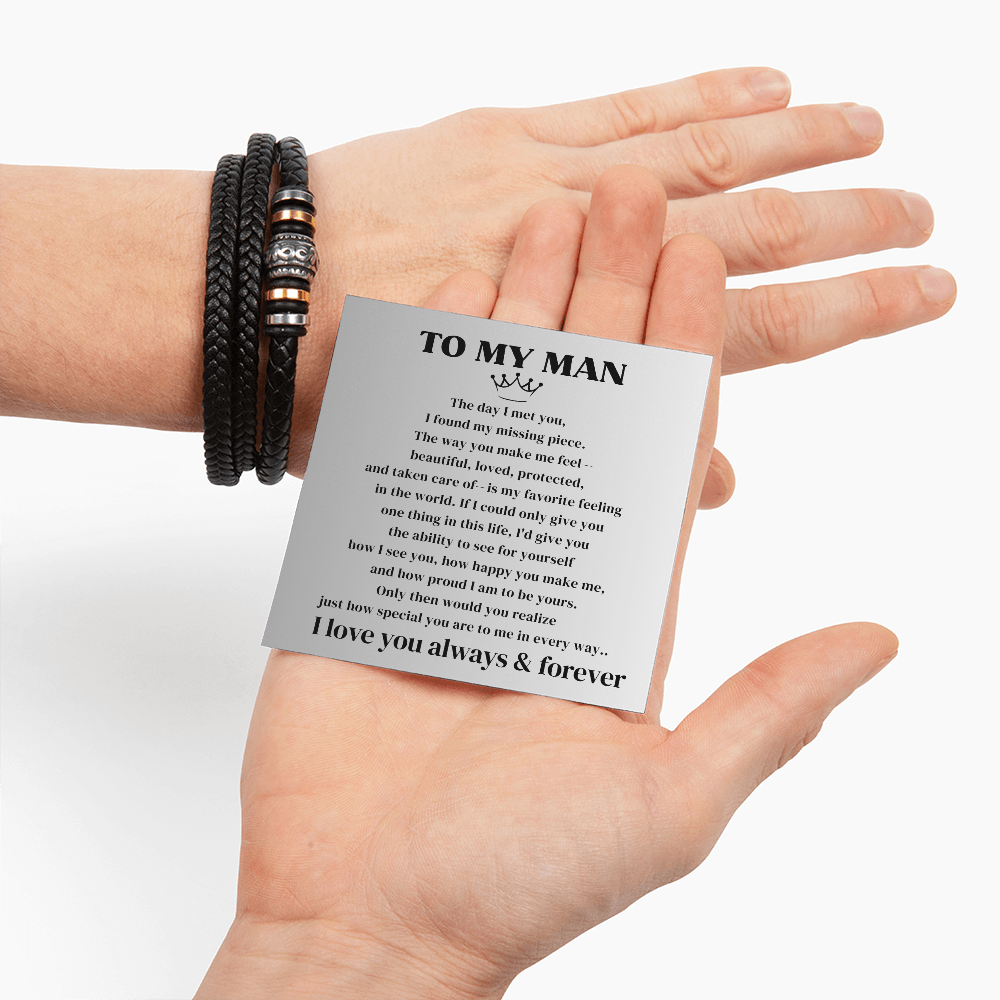 To My Man - I Love You Forever - Braided Bracelet Gift Set - SSTMM72 Jewelry ShineOn Fulfillment