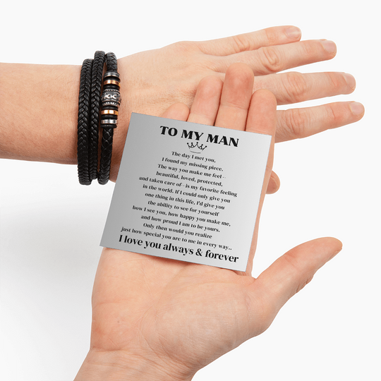 To My Man - I Love You Forever - Braided Bracelet Gift Set - SSTMM72 Jewelry ShineOn Fulfillment
