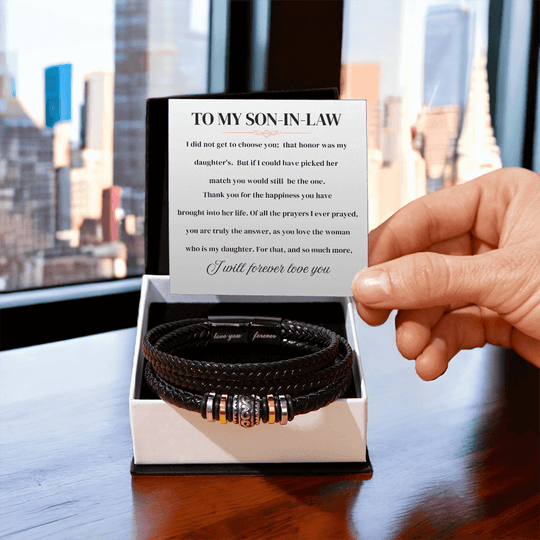 To My Son In Law - I Love You Forever - Braided Bracelet Gift Set For Him - SSIL1 Jewelry ShineOn Fulfillment