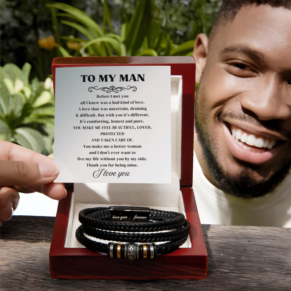 To My Man - I Love You Forever - Braided Bracelet Gift Set For Him - SSTMM9