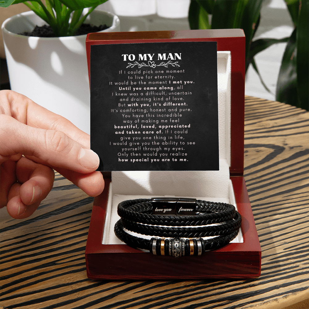 To My Man - I Love You Forever - Braided Bracelet Gift Set - SSTMM5B Jewelry ShineOn Fulfillment