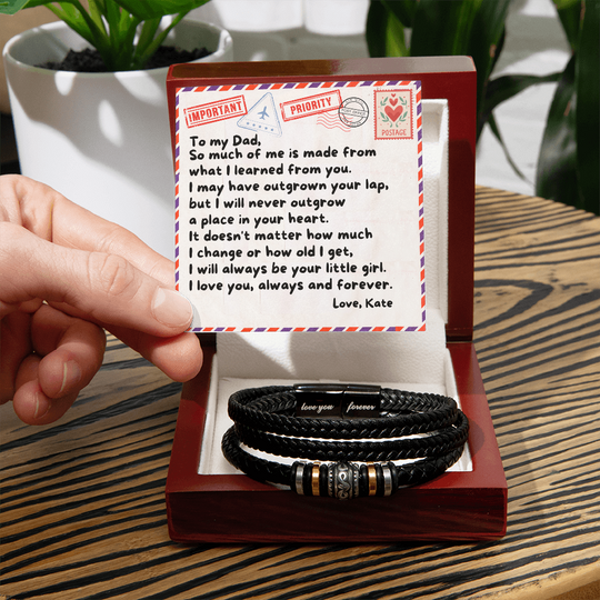 Dear Dad | From Daughter | Braided Bracelet - SS5088 Jewelry ShineOn Fulfillment