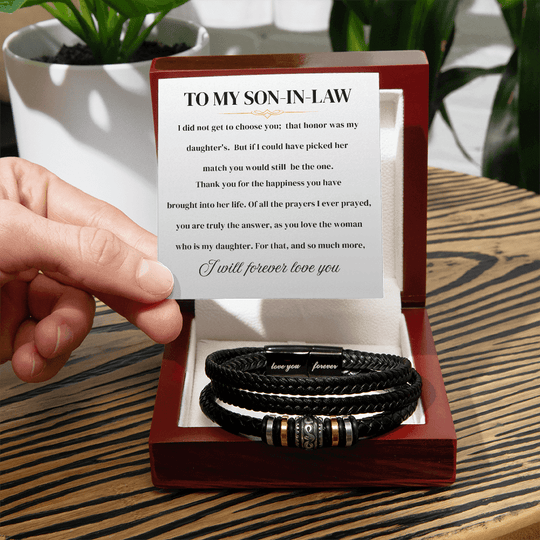 To My Son In Law - I Love You Forever - Braided Bracelet Gift Set For Him - SSIL1 Jewelry ShineOn Fulfillment