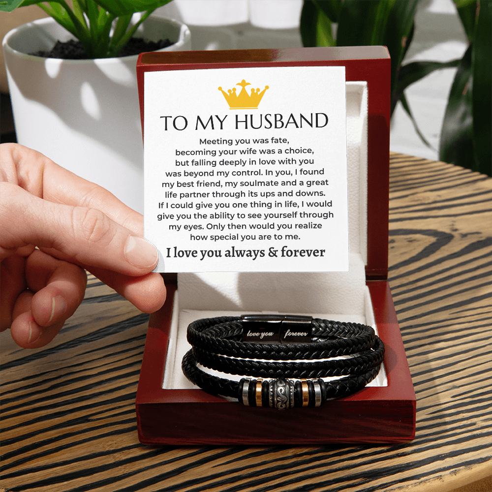 To My Husband | Love You Forever | Braided Bracelet Gift Set - SS581 Jewelry ShineOn Fulfillment