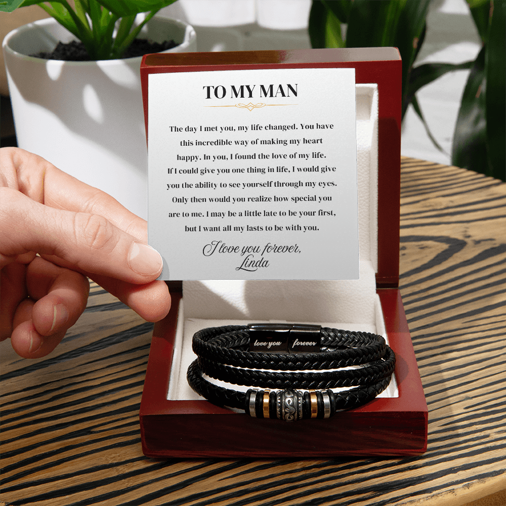 To My Man | Love You Forever | Braided Bracelet Gift Set - SSTMB1 Jewelry ShineOn Fulfillment